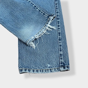 【LEVI'S】550 ジーンズ デニム ジーパン ワイドテーパード ジッパーフライ W36 L34 リーバイス ルーズ ダボパン ダメージ ジーンズ RELAXED FIT レソト製 US古着