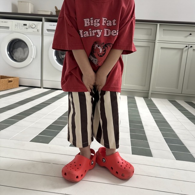 《送料無料》予約:バナナキックストライプパンツ【pepper】