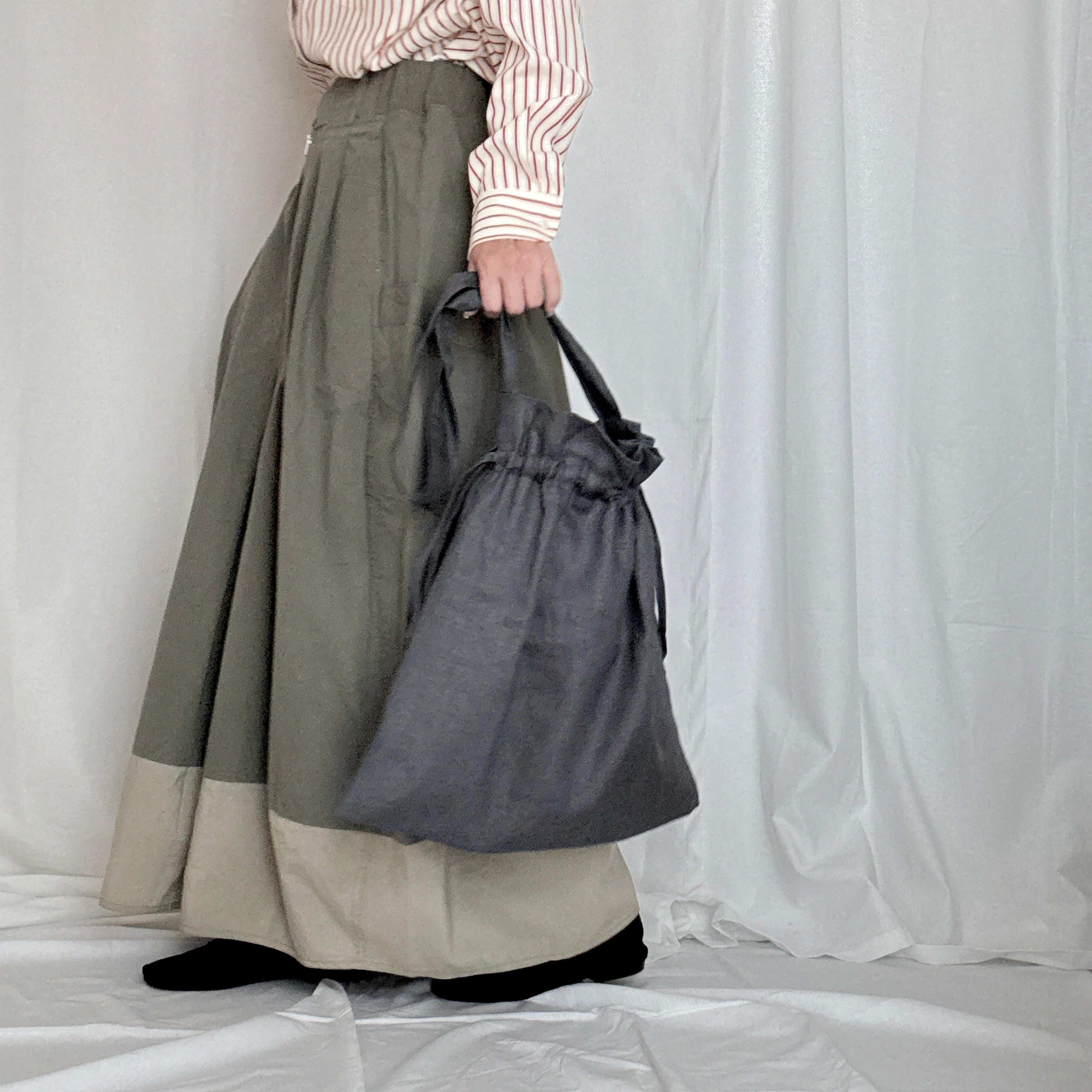 NOVEMBER LINEN リネン巾着ショルダーバッグ | drôletyque