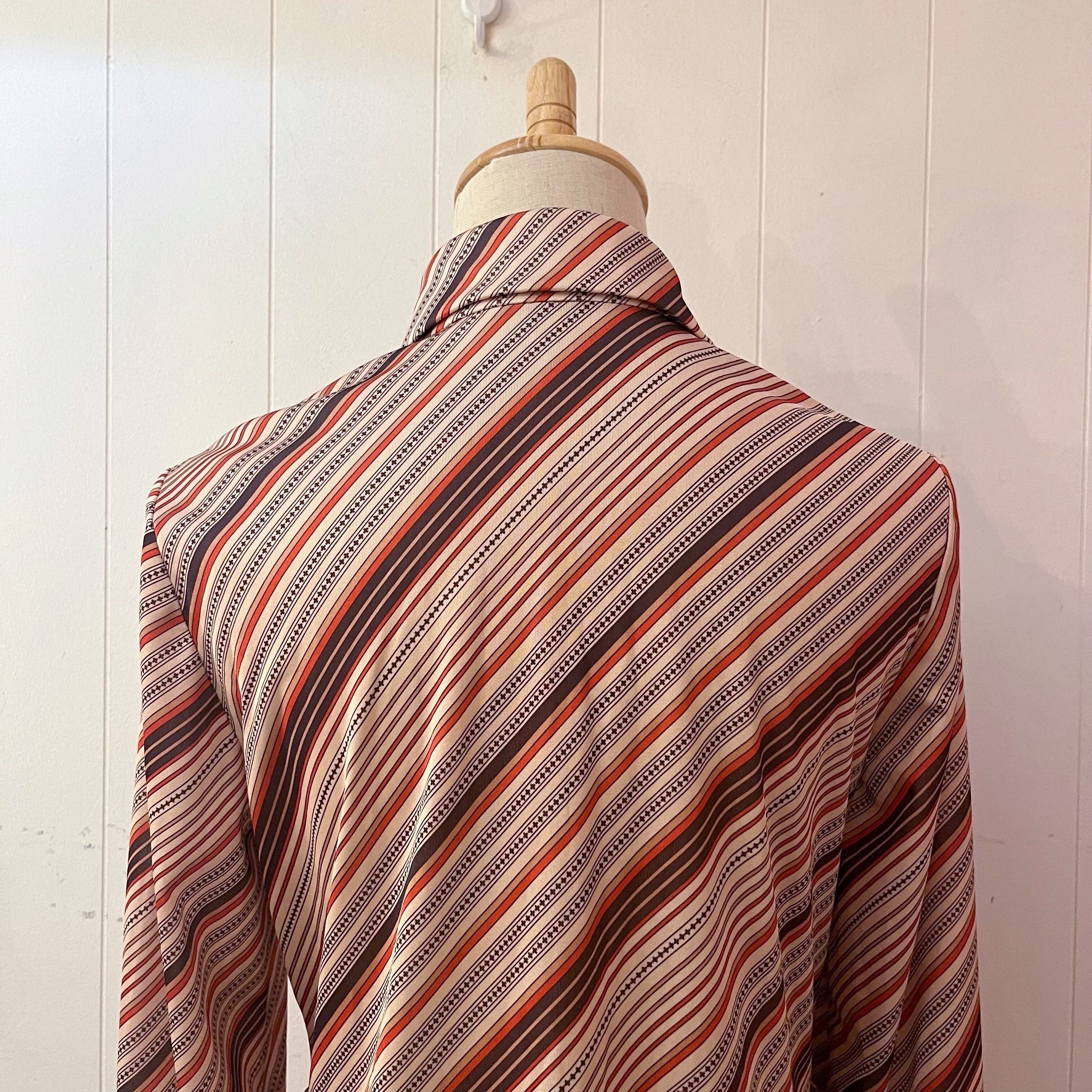 brown orange stripe one-piece