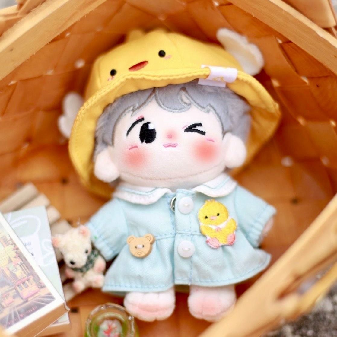 10cmぬい服】ひよことうさぎの園児服 ピンク 黄色 ぬいぐるみ用 服