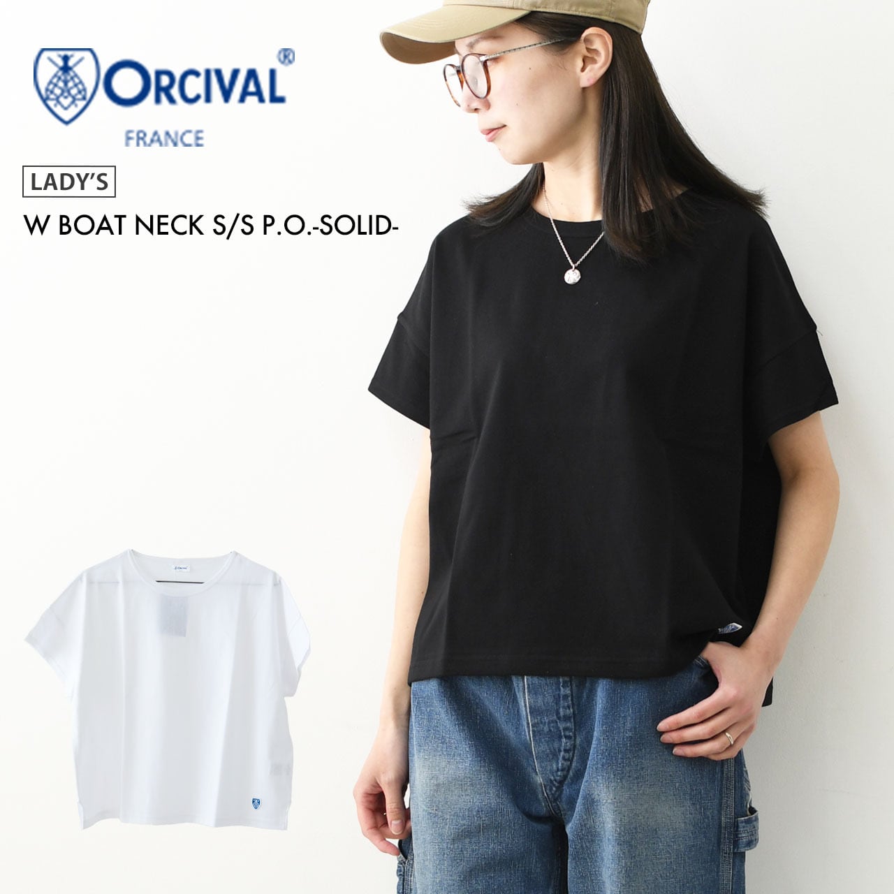 ORCIVAL [オーチバル・オーシバル] W BOAT NECK S/S P.O.-SOLID- [OR