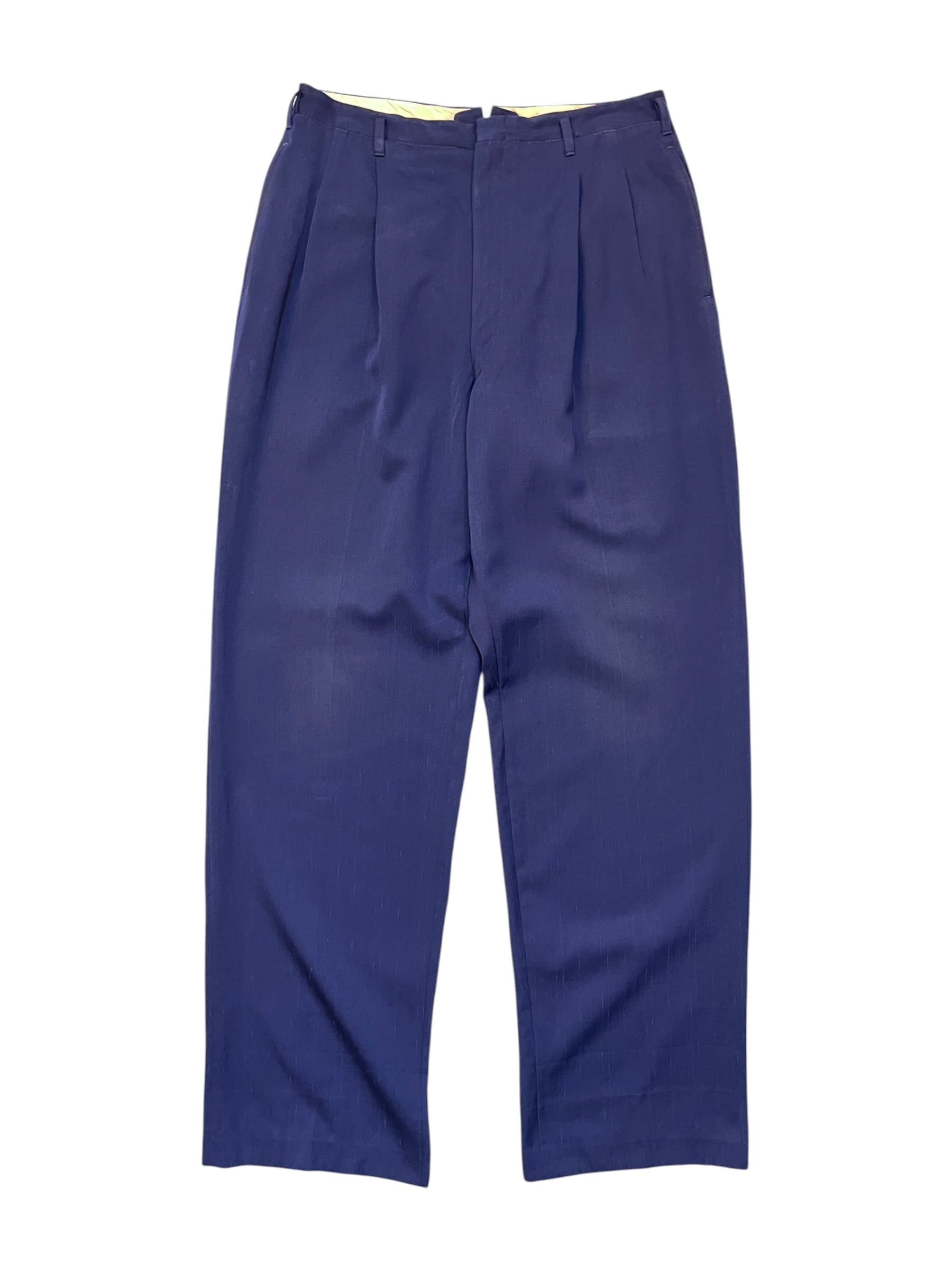 50s Fleck Rayon Gabardine Slacks Navy 50年代 絣レーヨンギャバ