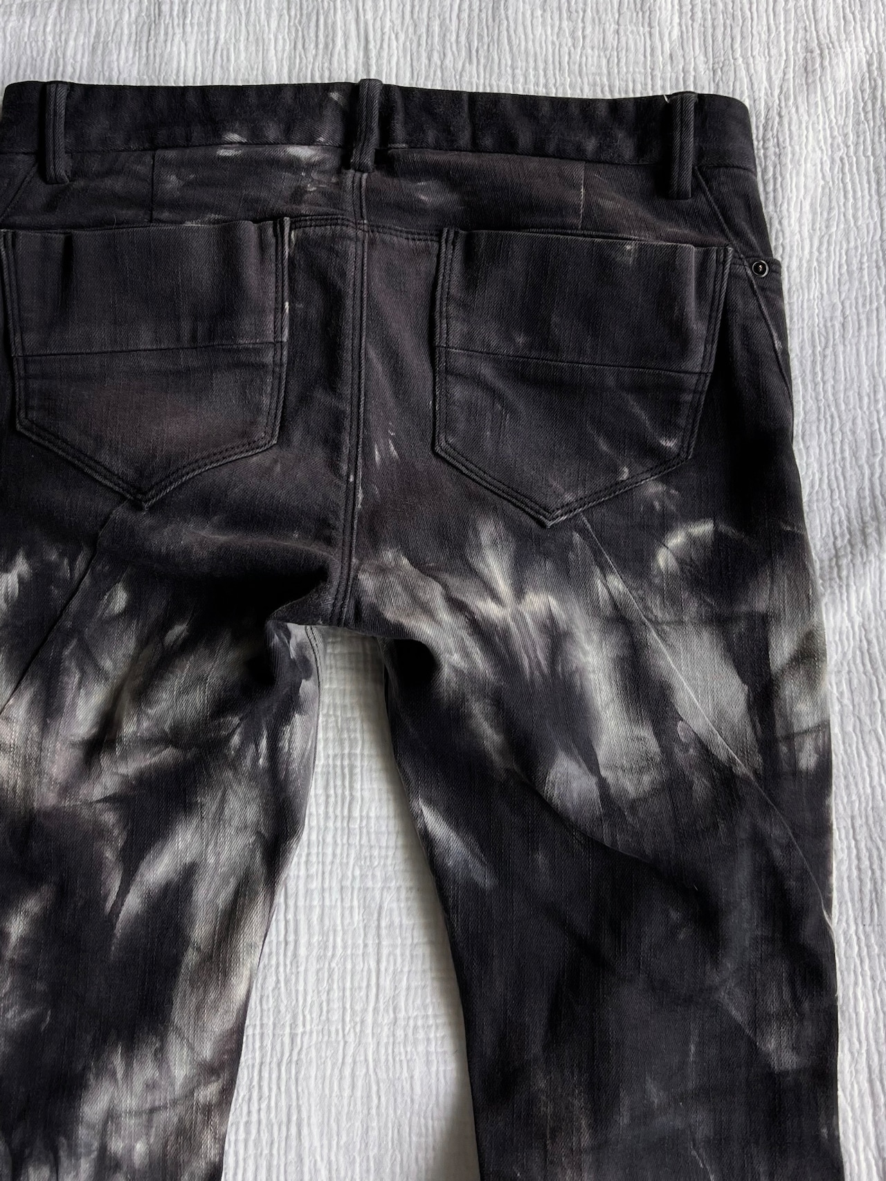 "JHONNY WOLF" Tie-dye Zip Flared Denim