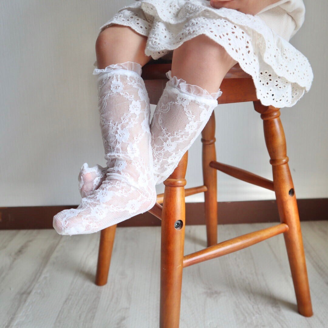 即納】プリンセスレースソックス ［レース ハイソックス］ | こども服