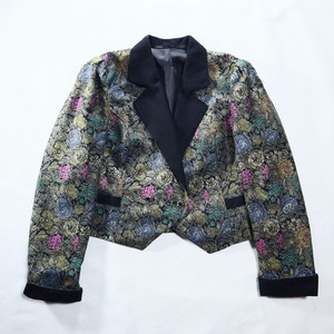 beautiful flower pattern short length tailored jacket