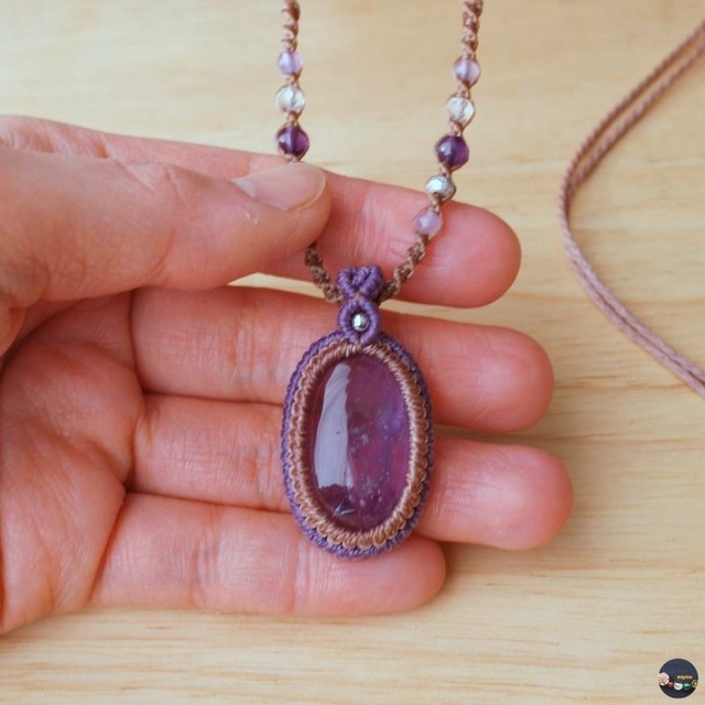 【少し訳あり価格】アメジストのマクラメネックレス - Lavender field -