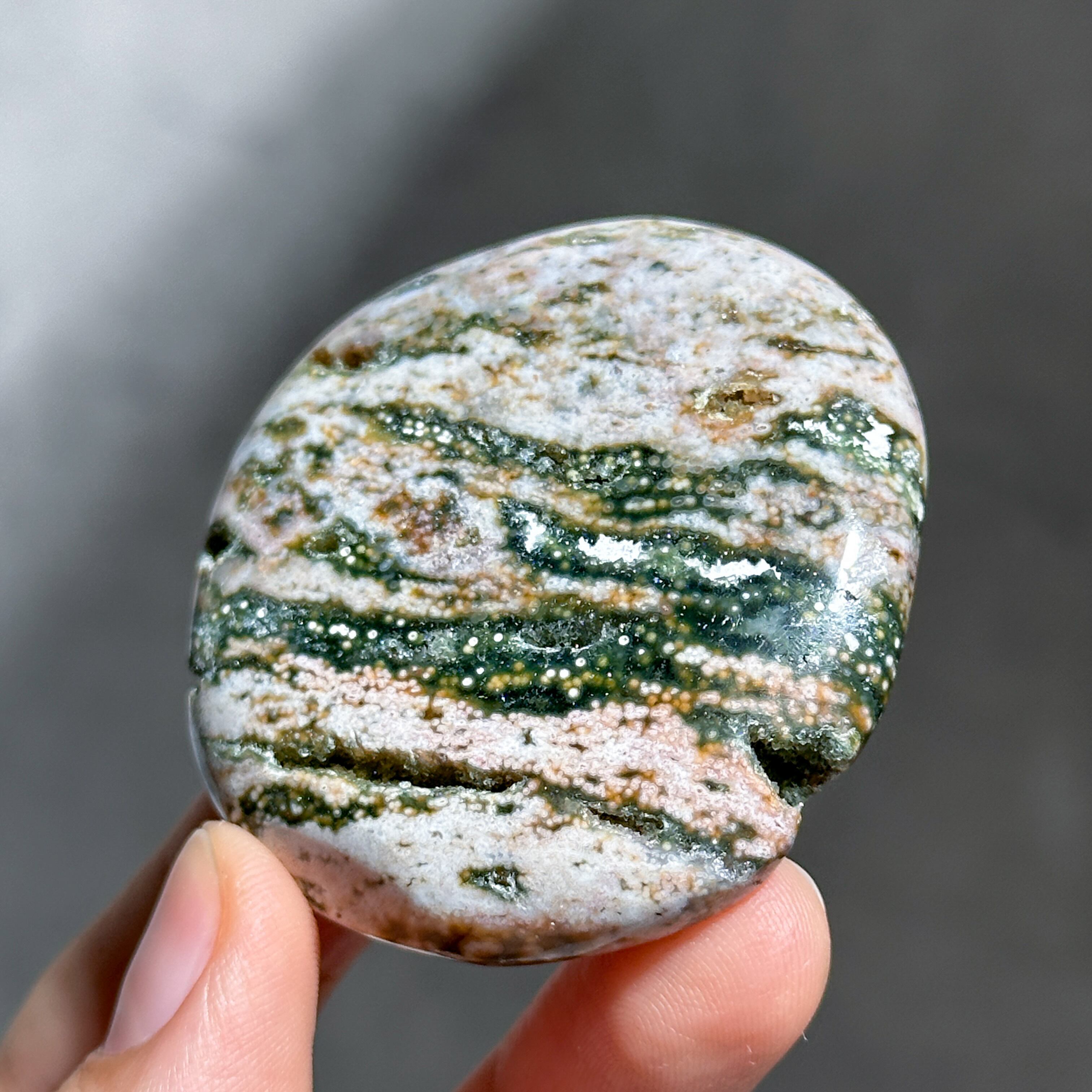 オーシャンジャスパー パームストーン34◇ Ocean Jasper ◇天然石