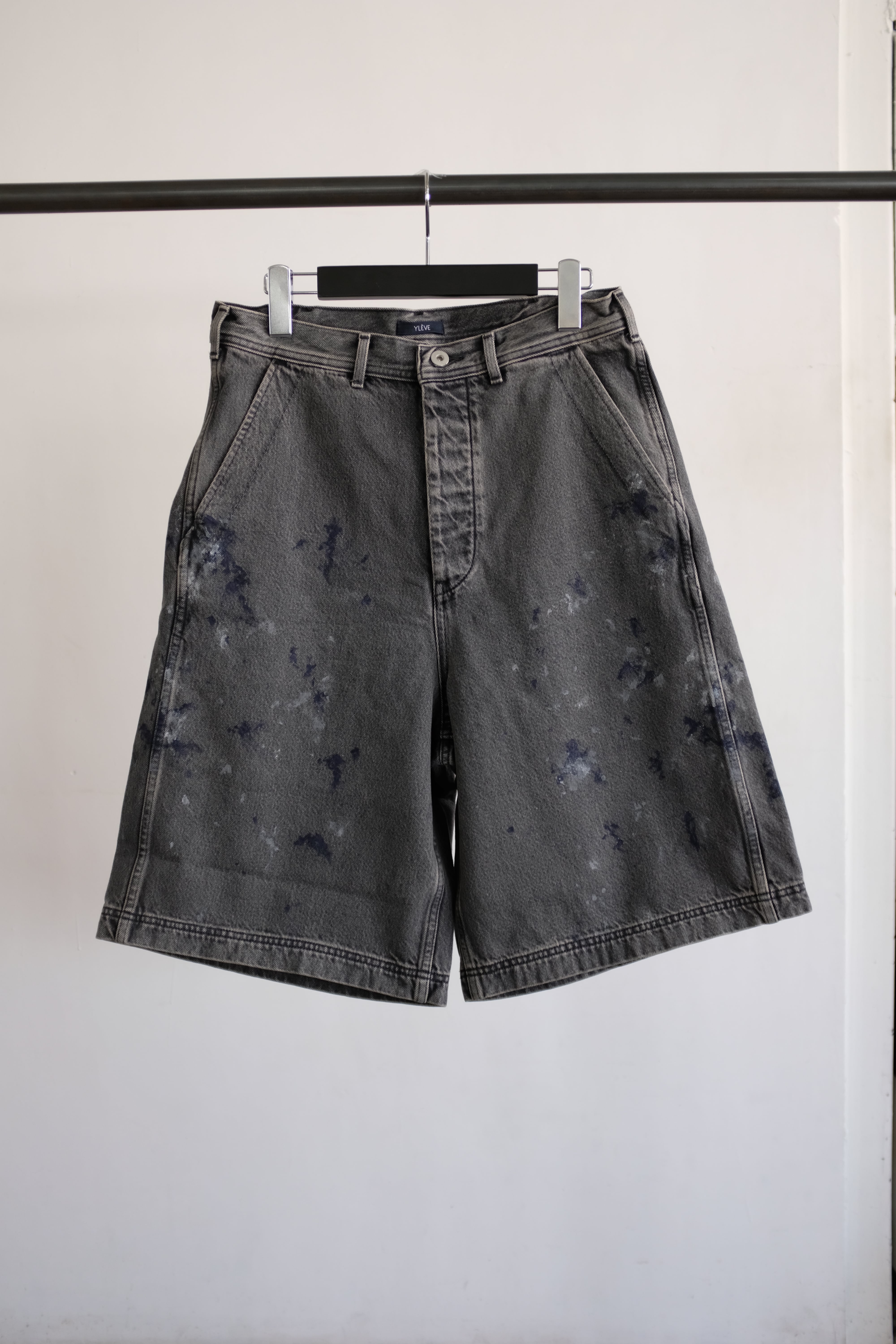 YLÈVE] HAND PAINT DENIM SHORTS / BLACK | YES-姫路の美容院と服のお