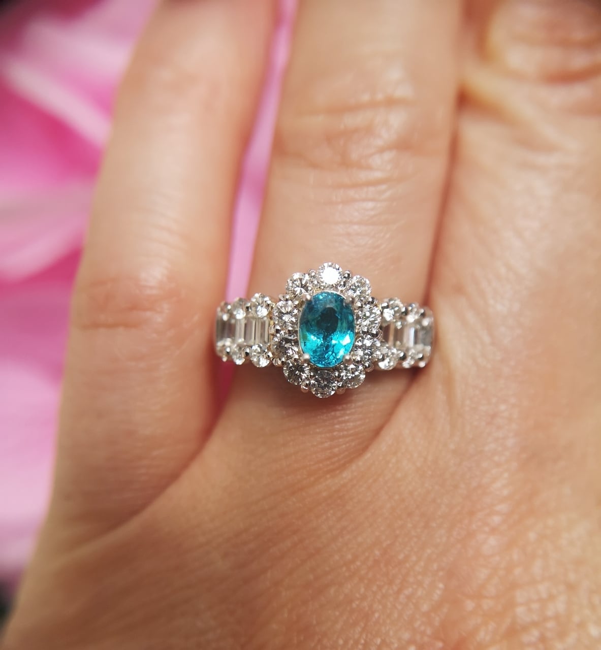 Pt900 ブラジル産パライバトルマリン&ダイヤモンド リング | jewelry  