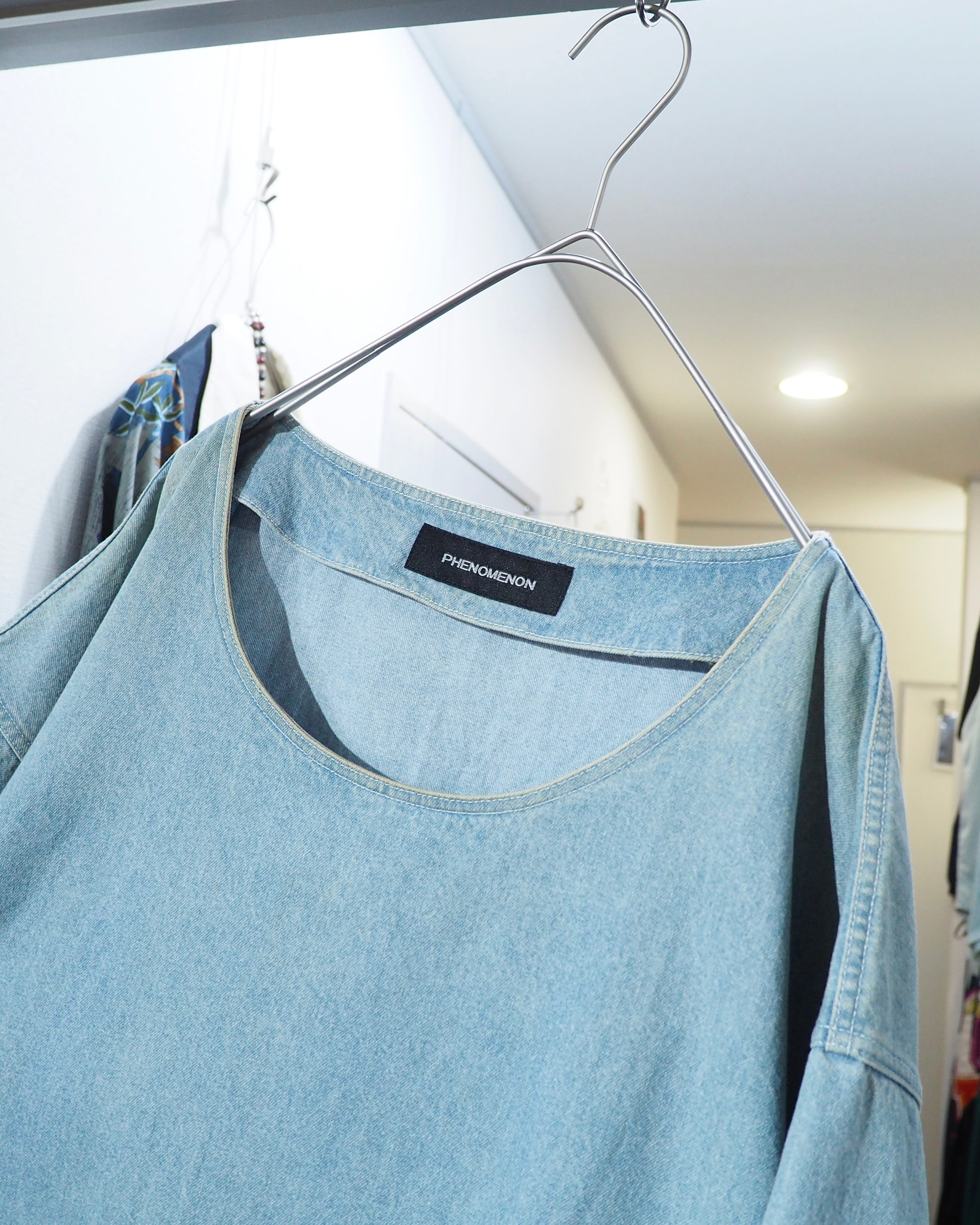 14SS " PHENOMENON " Over silhouette Denim Tee