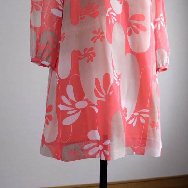 ピンク和柄ワンピース Sique シック おしゃれ古着とかわいいもの