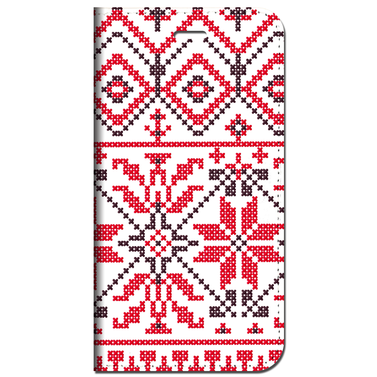 iPhone対応 スマホ 手帳型ケース ノルディックレッド イラスト 季節 冬 【iPhone17 / iPhone16 / iPhone16e / iPhoneSE 他 iPhone各機種対応】 st50