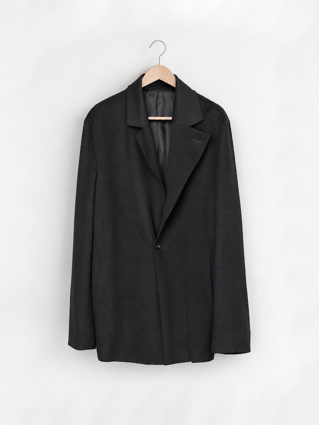 GABRIELA COLL GARMENTS HEAVY WOOL TWO BUTTON JACKET BLACK S11-173