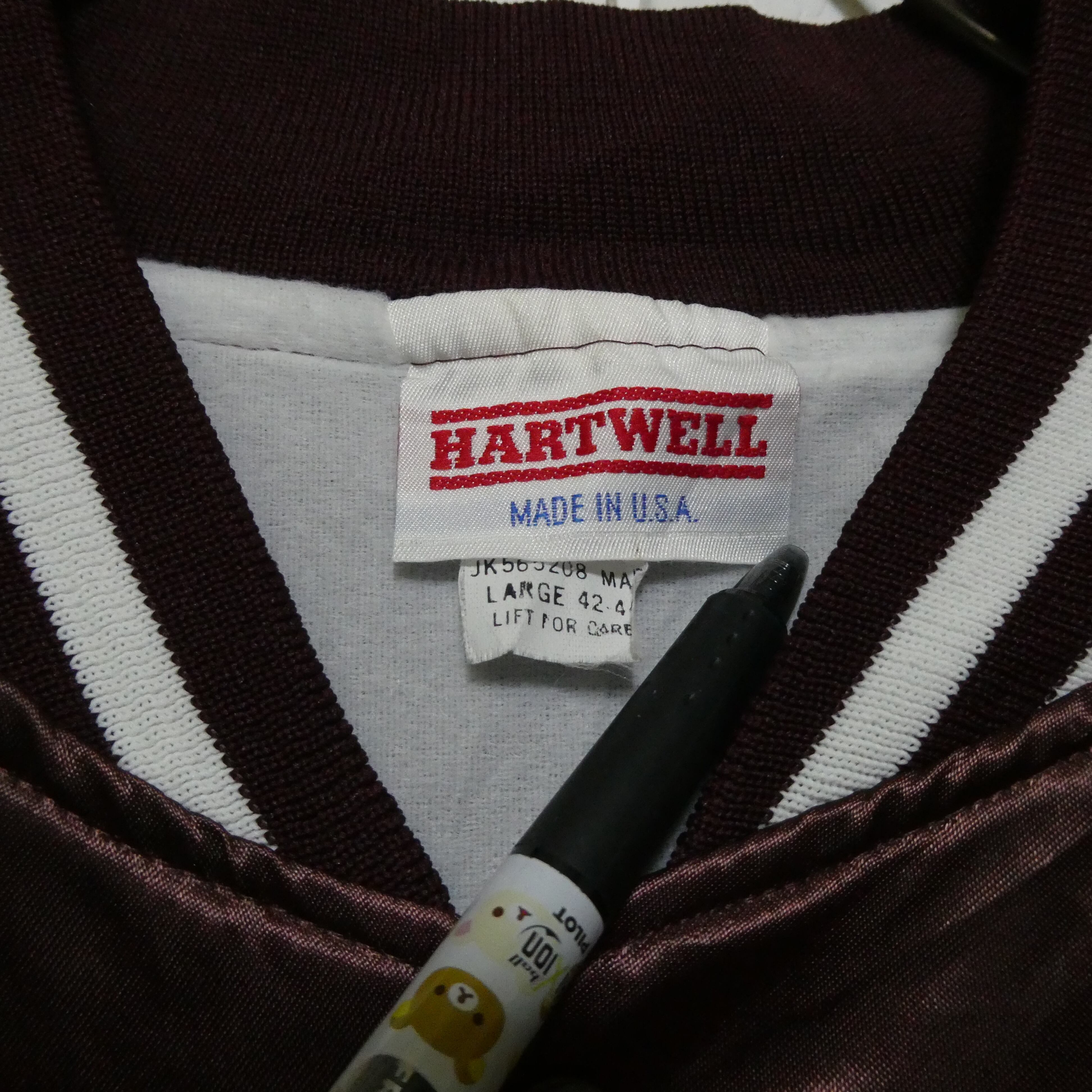HARTWELL ナイロンスタジャン L バーガンディ USA製 チーム | 古着屋 