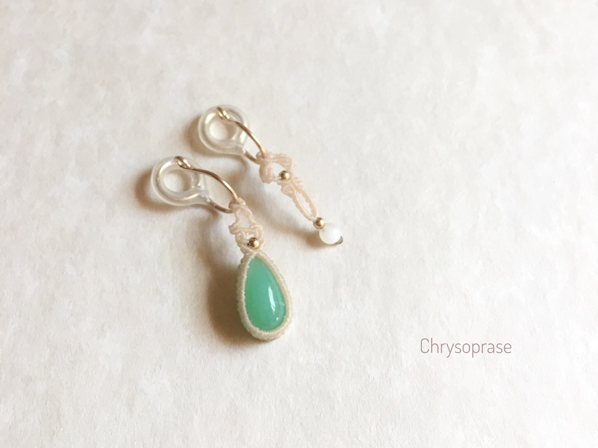クリソプレーズ macrame earrings