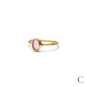 S925 PETIT STONE THIN RING -MULTI COLOR TORUMARINE-