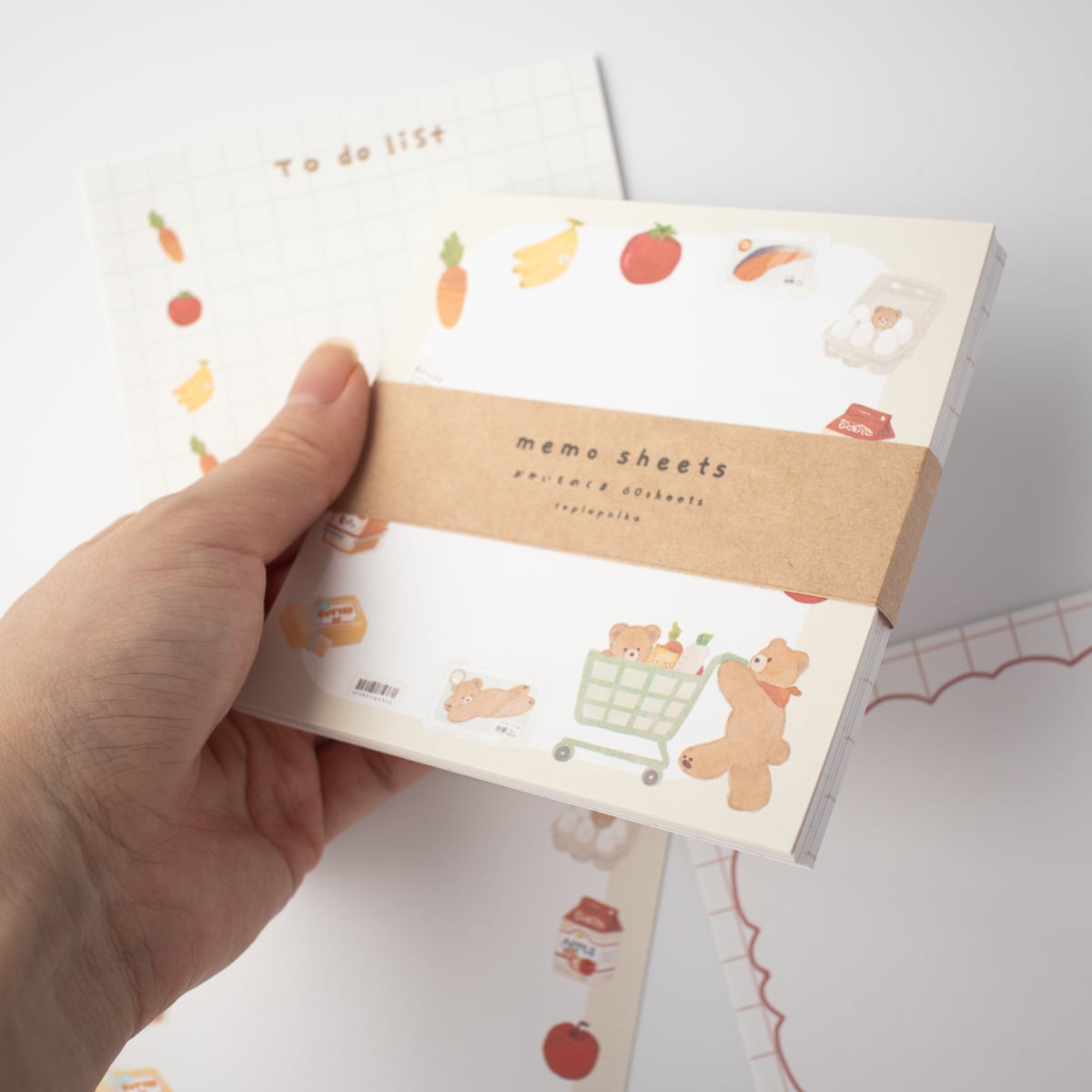 申請順 くまのおかいもの商品 くまのおかいものメモシート｜バラメモ60枚入り | teplopolka