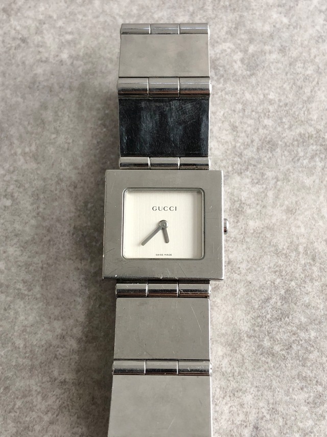 GUCCI グッチ 腕時計 シルバー スクエア ステンレススチール クウォーツ 600J vintage ヴィンテージ オールド fubfba