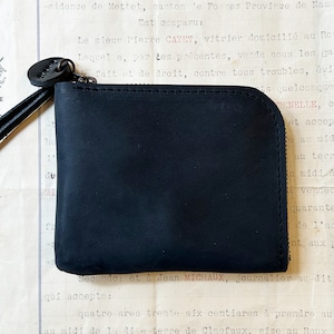 即納商品　sindy:ブラック（イタリアンレザーミニ財布）