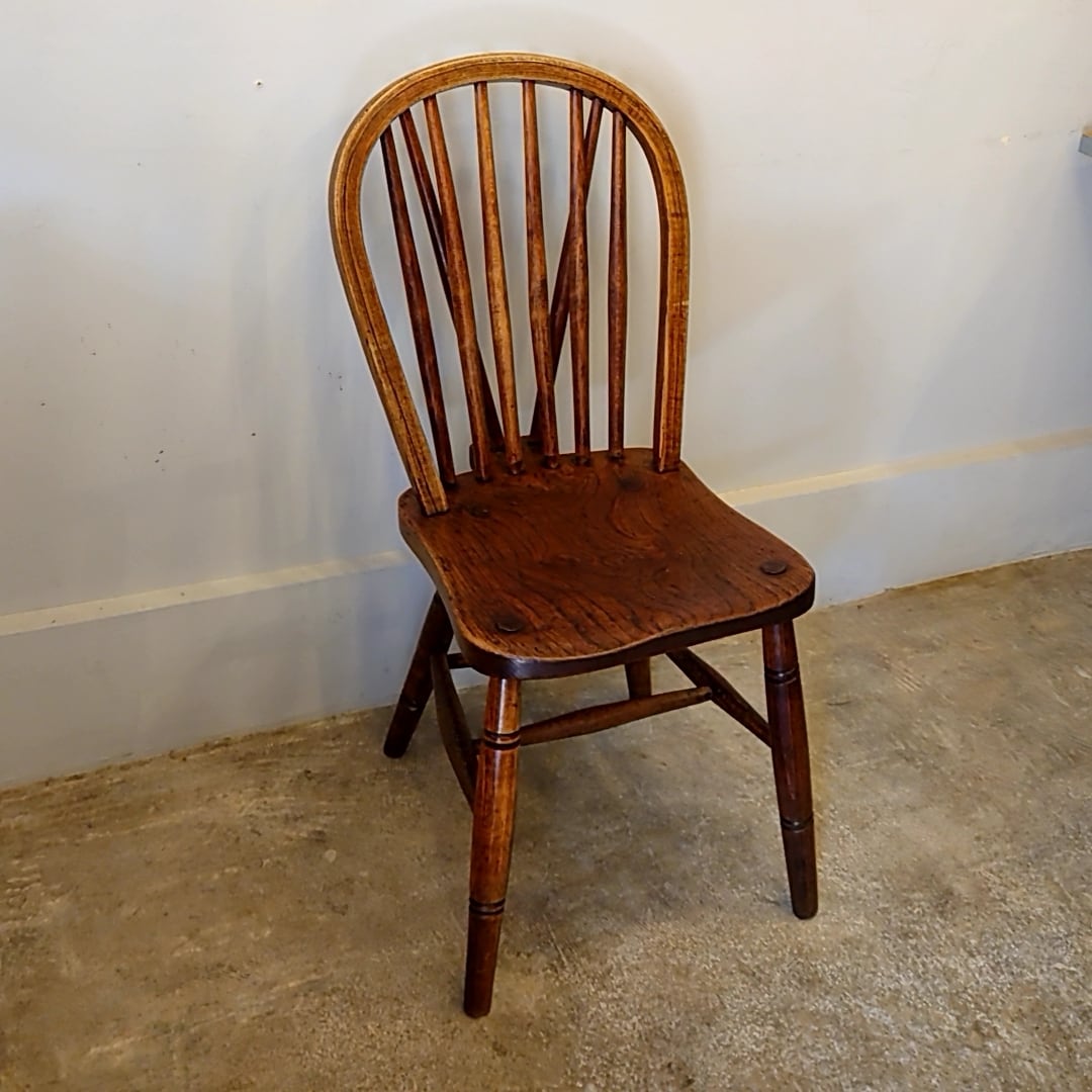 美品　ウィンザーチェア　フープバック　オーク材 英国アンティーク ウィンザーチェア フープバック エルム材 A