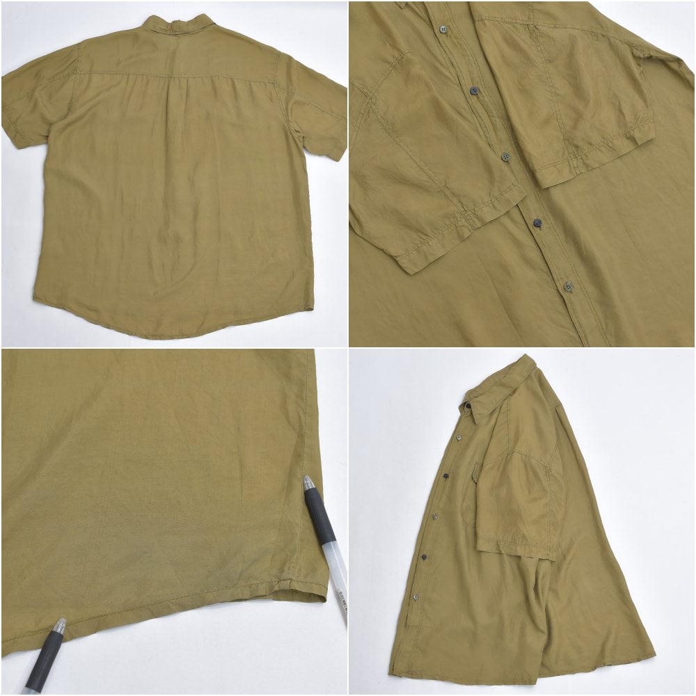 valentino UOMO ヴァレンティノ ロゴ刺繍 シルクシャツ 半袖 無地