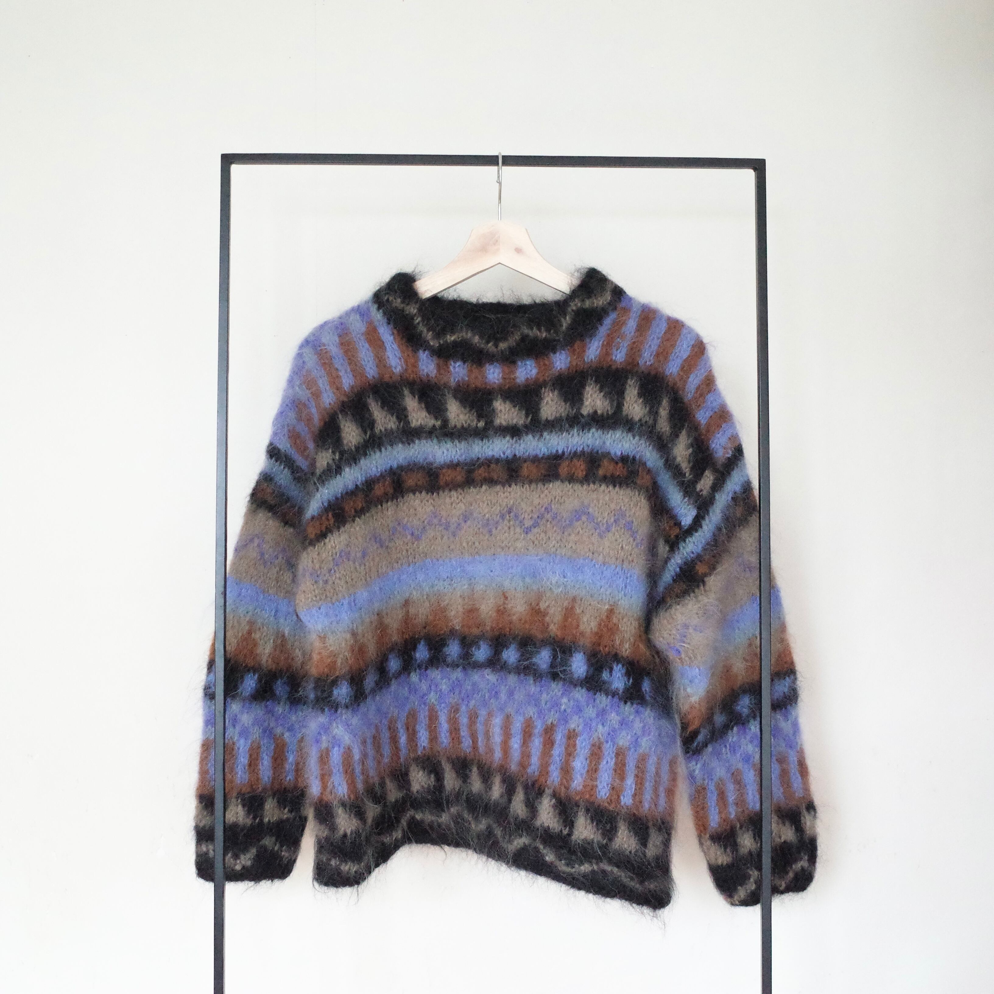 Patterned mohair sweater
