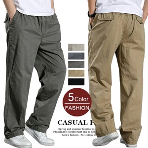 チノパン ワークパンツ メンズ  5色 M-6XL カジュアルパンツ 無地 ストレート ゴルフ ウエストゴム 26LT864