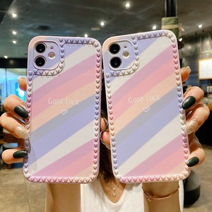 iphone X 11 12 シリーズ  パステルレインボー シリコンケース♡カメラ保護