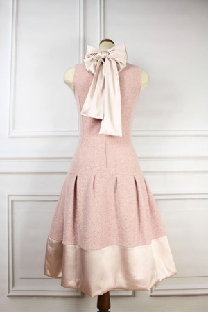 Satin Wool Pink Dress 