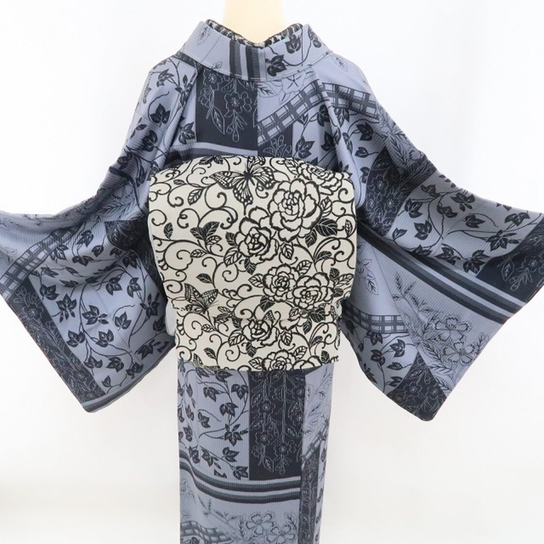 新品 3点セット 斉藤上太郎 落款 着物 仕付け糸付“懐かしくもあり 