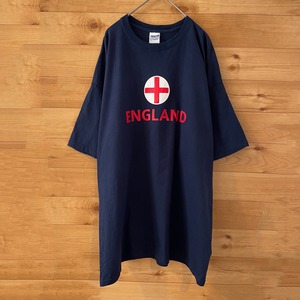 【GILDAN】England ロゴ 半袖 Tシャツ イギリス XL ビッグサイズ ネイビー US古着 アメリカ古着