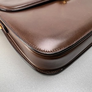 GUCCI グッチ レザー ショルダーバッグ ブラウン A-12845
