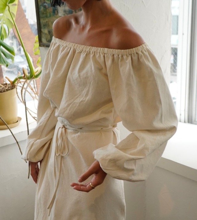 Organic Handloom Cotton Off-Shoulder Top