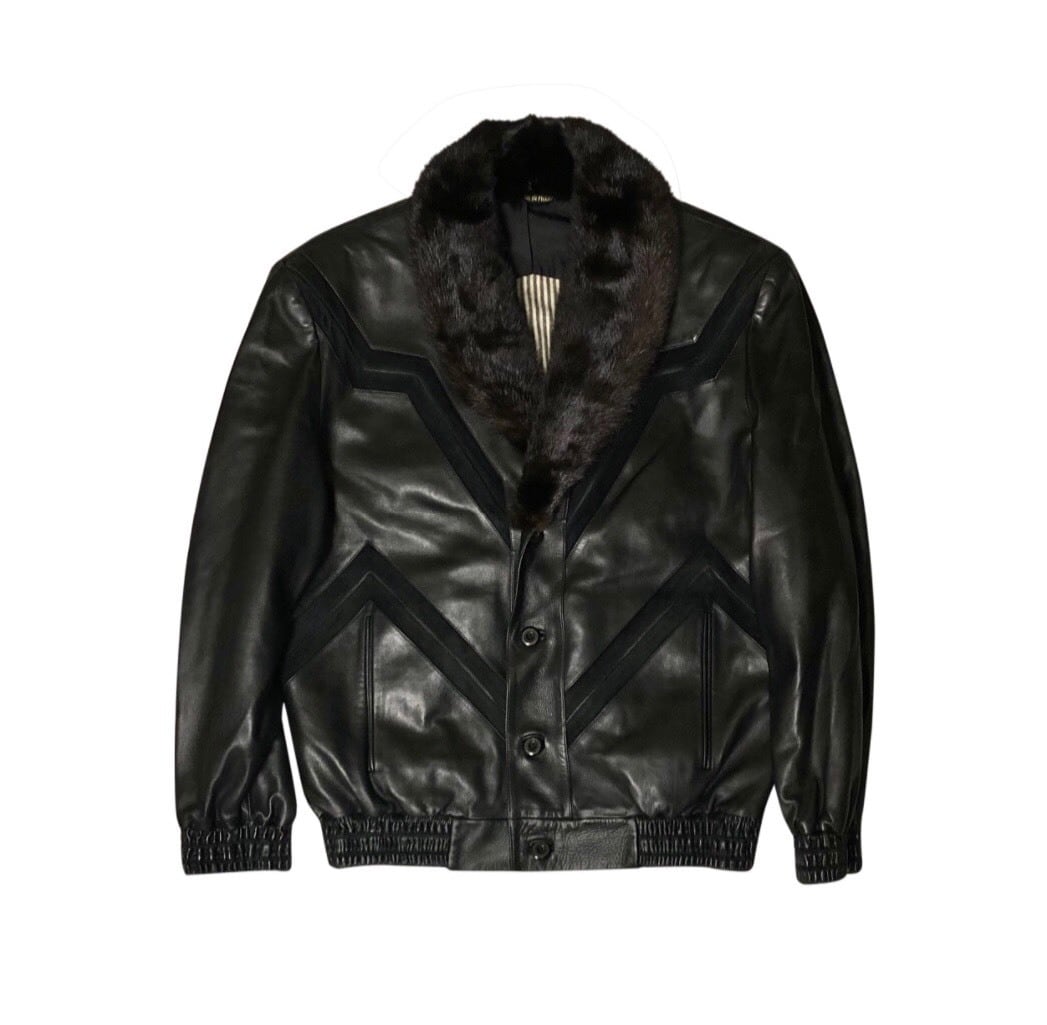 ZILLI switching leather blouson with fur | NOIR ONLINE