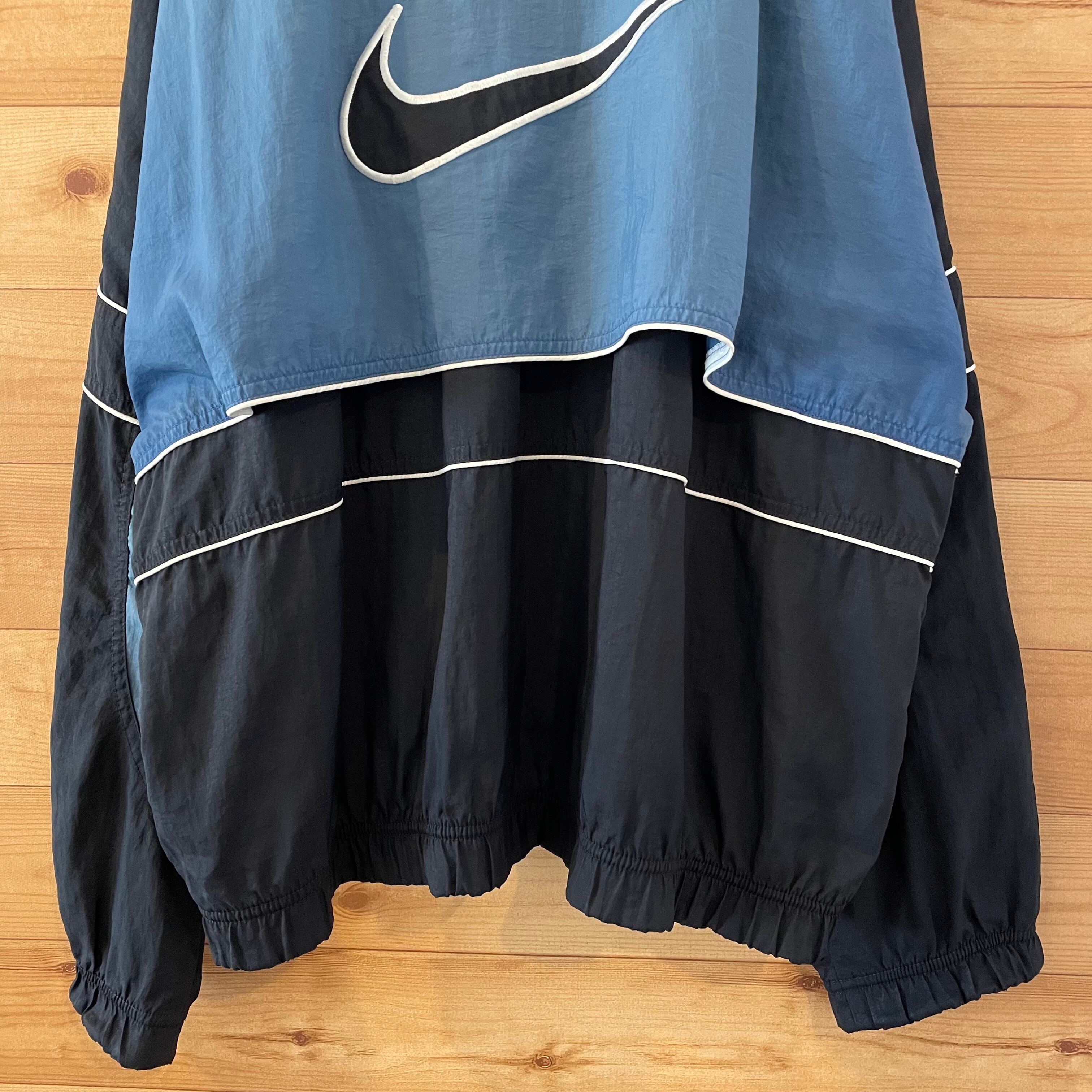 NIKE】90s ナイロンジャケット 白タグ ツートンカラー ビッグロゴ