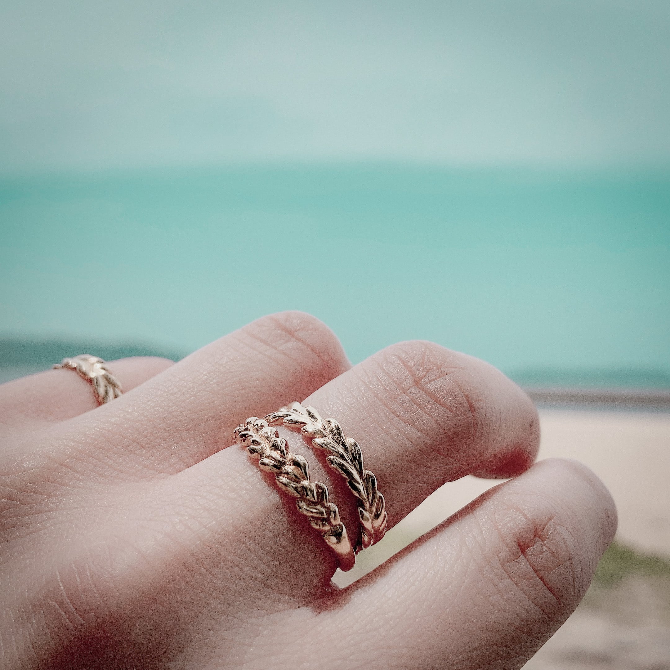 Maile Ring/マイレリング】Silver925 + K18 Gold Plated(シルバー925