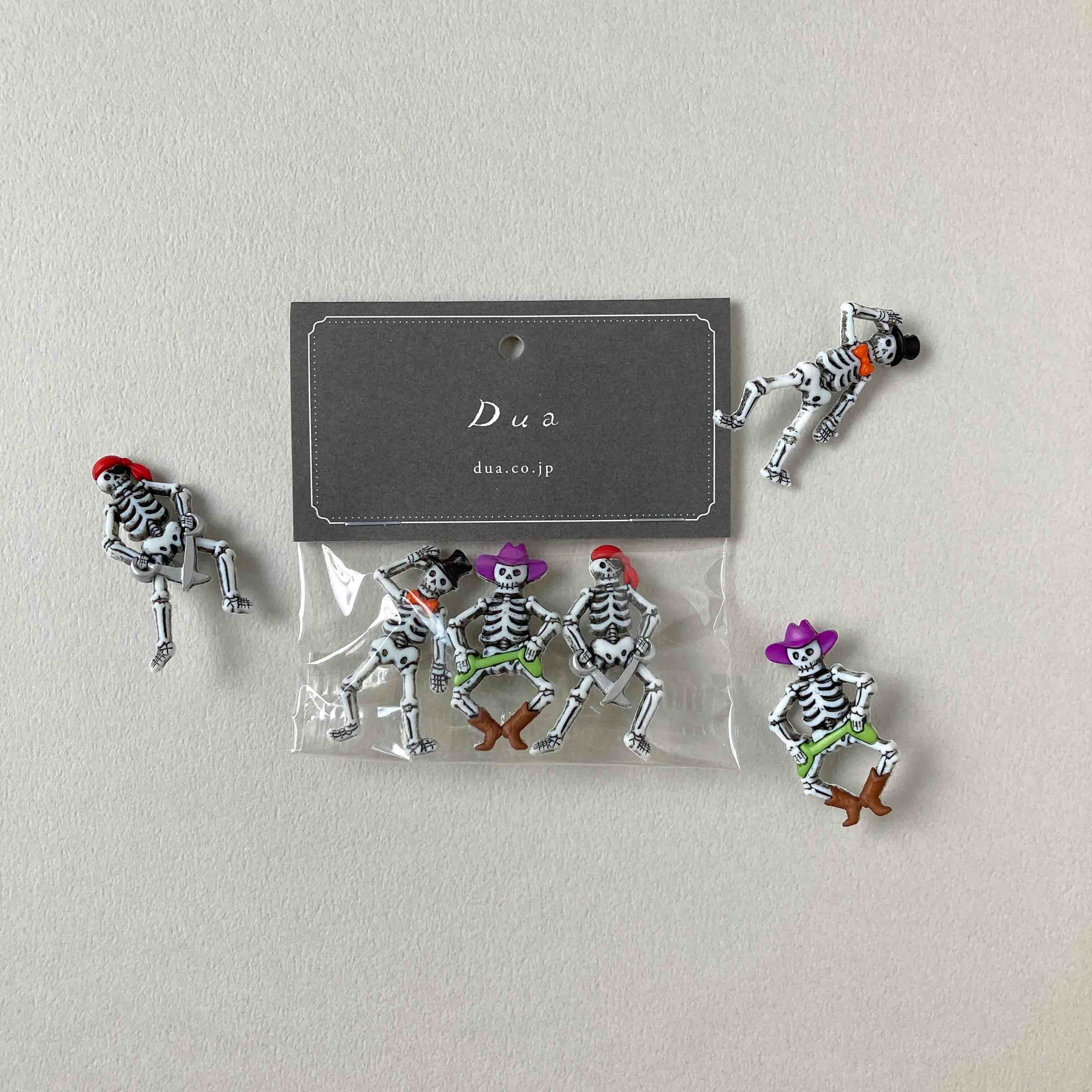 JJボタン ポーズをとるガイコツのボタンパック（3p） | Dua