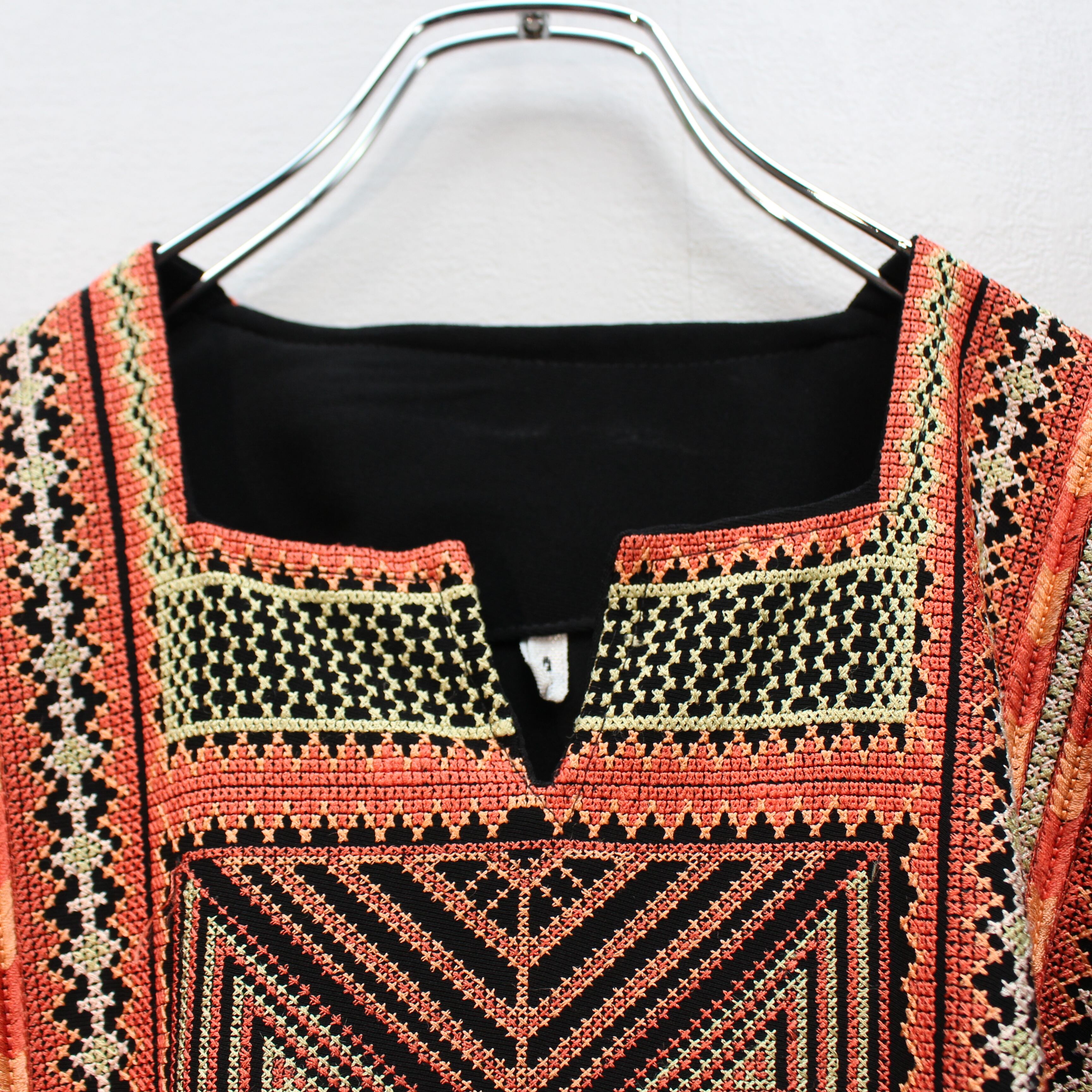 USA VINTAGE EMBRIDERY ETHNIC DESIGN LONG DRESS ONE PIECE/アメリカ