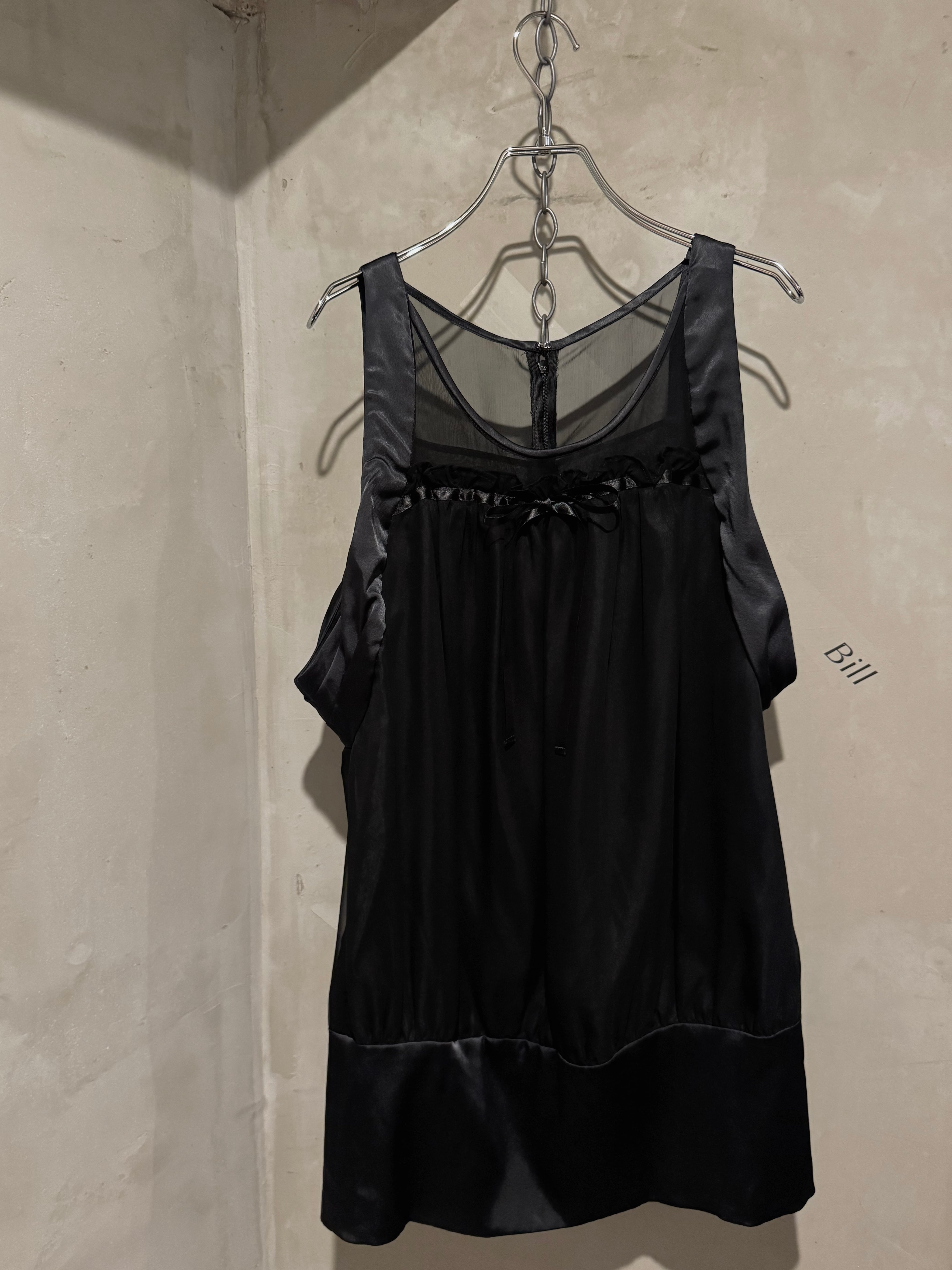 BETSEY JOHNSON satin ribbon black formal dress