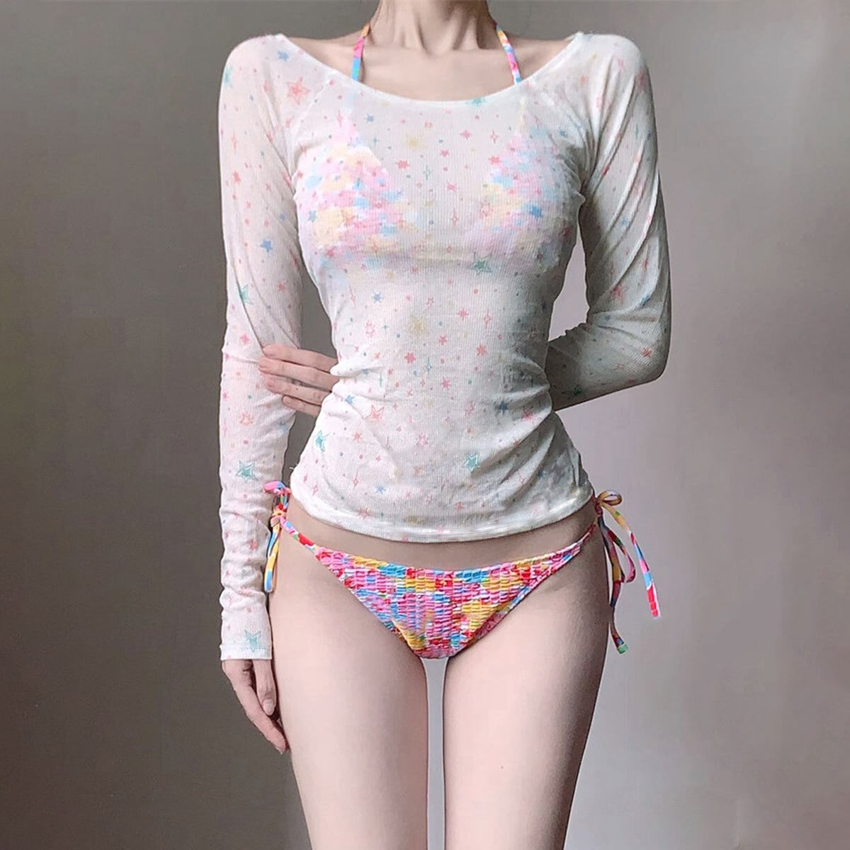 ビキニ 水着 4点セット レディース 夏 韓国 海水浴 プール レジャー セパレート水着 花柄 ビキニ水着 おしゃれ 大人 かわいい カラフル パレオ付き 大人可愛い 大人女子