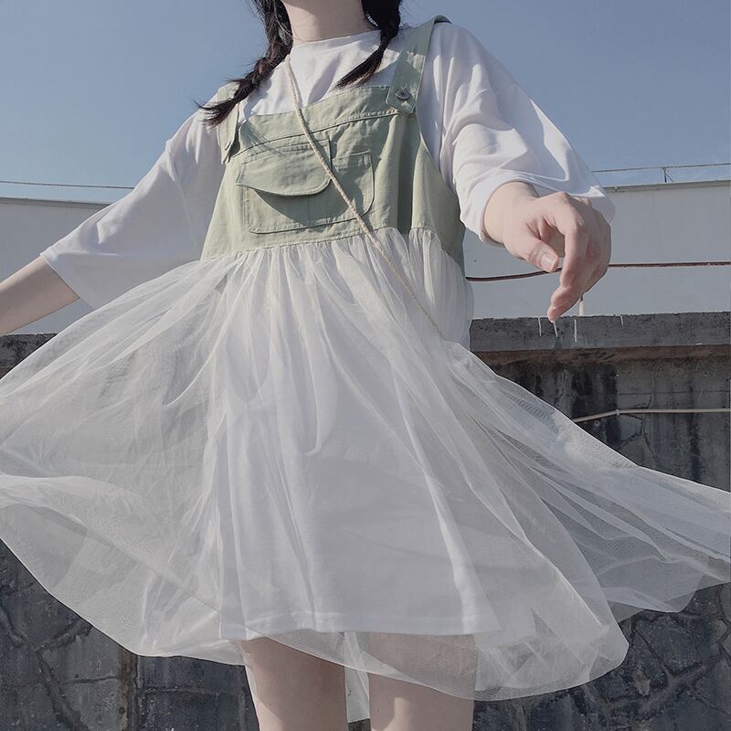 ドレス サマースカート 大人ガーリー スウィート キュート カジュアル 夏物 ステッチ 萌量不足15129135361