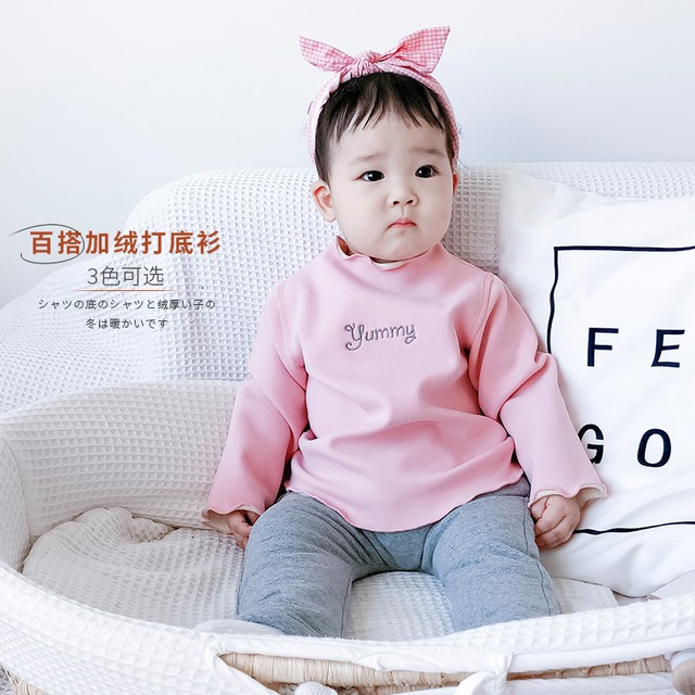 ベルベットTシャツ シャツ ウィンタースタイル ロング 冬物 超面白いベビーショップ83809609812