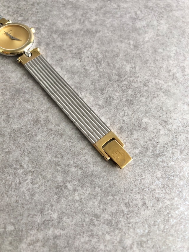 Christian Dior クリスチャン ディオール 腕時計 シルバー×ゴールド ステンレススチール 3025クウォーツ vintage ヴィンテージ オールド h2x5fz