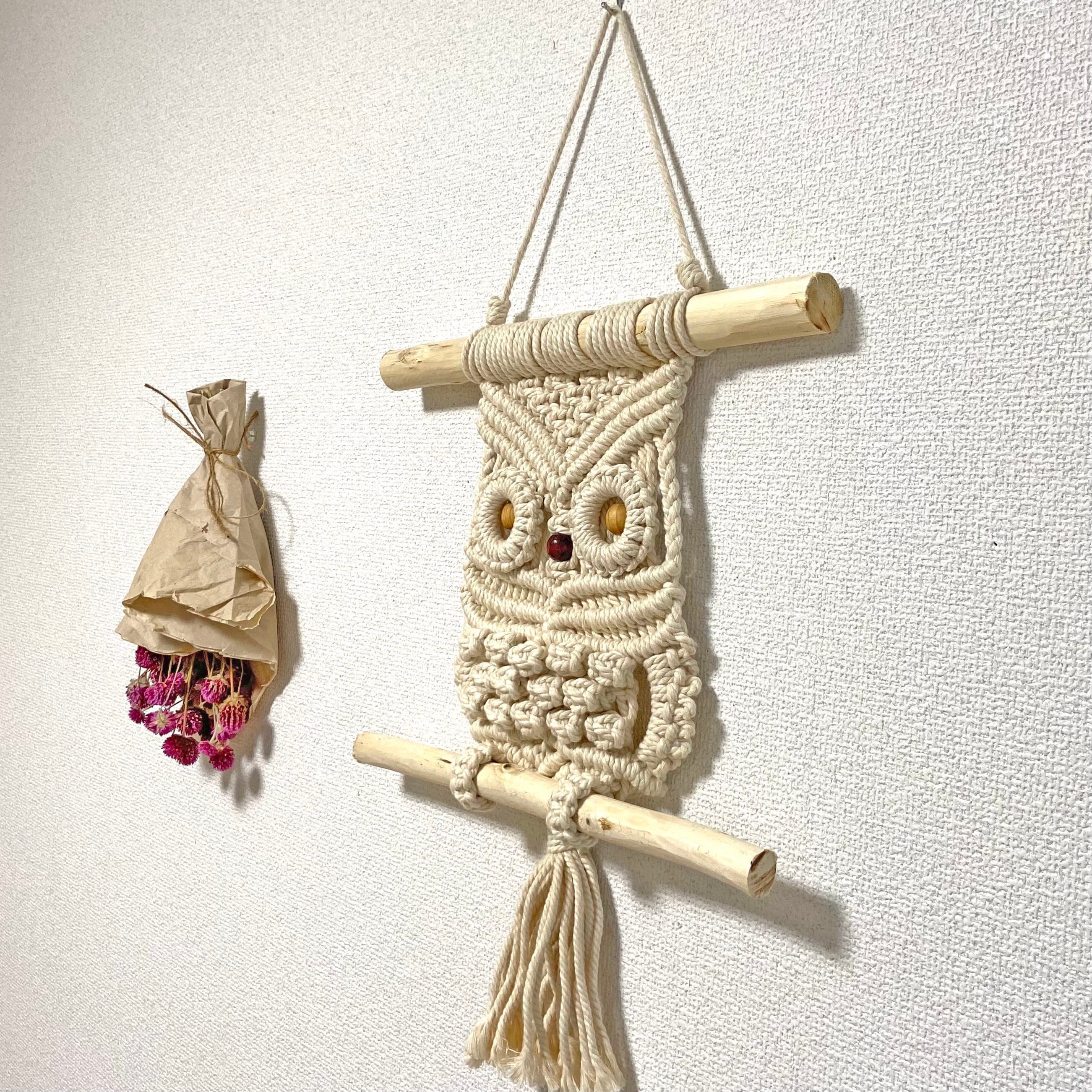 フクロウ型 マクラメタペストリー（MWH1） | Naturalsoul