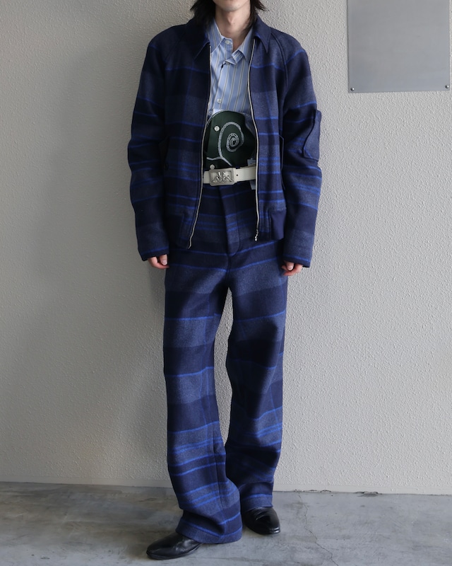 GAMESNOTE FW24/CHECKED WOOL DOUBLE POCKET TROUSERS