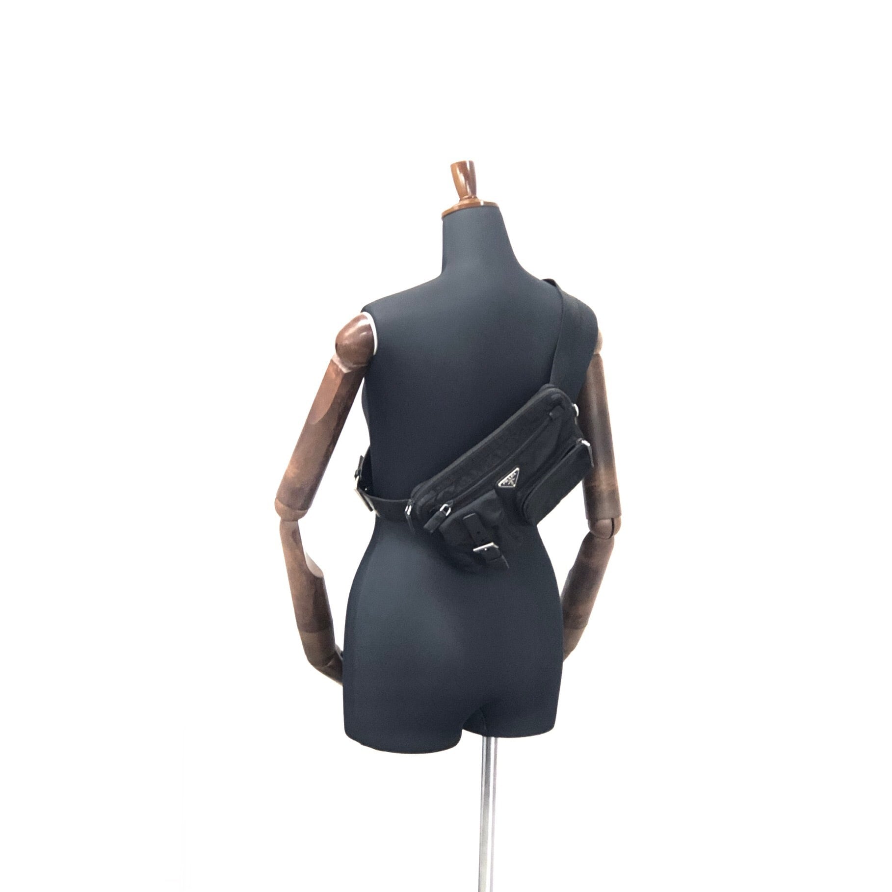 PRADA プラダ トライアングルロゴ ナイロン レザー ボディバッグ