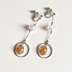 揺れるドライフラワー ループピアス／イヤリング｜イエロー｜サムネイル3