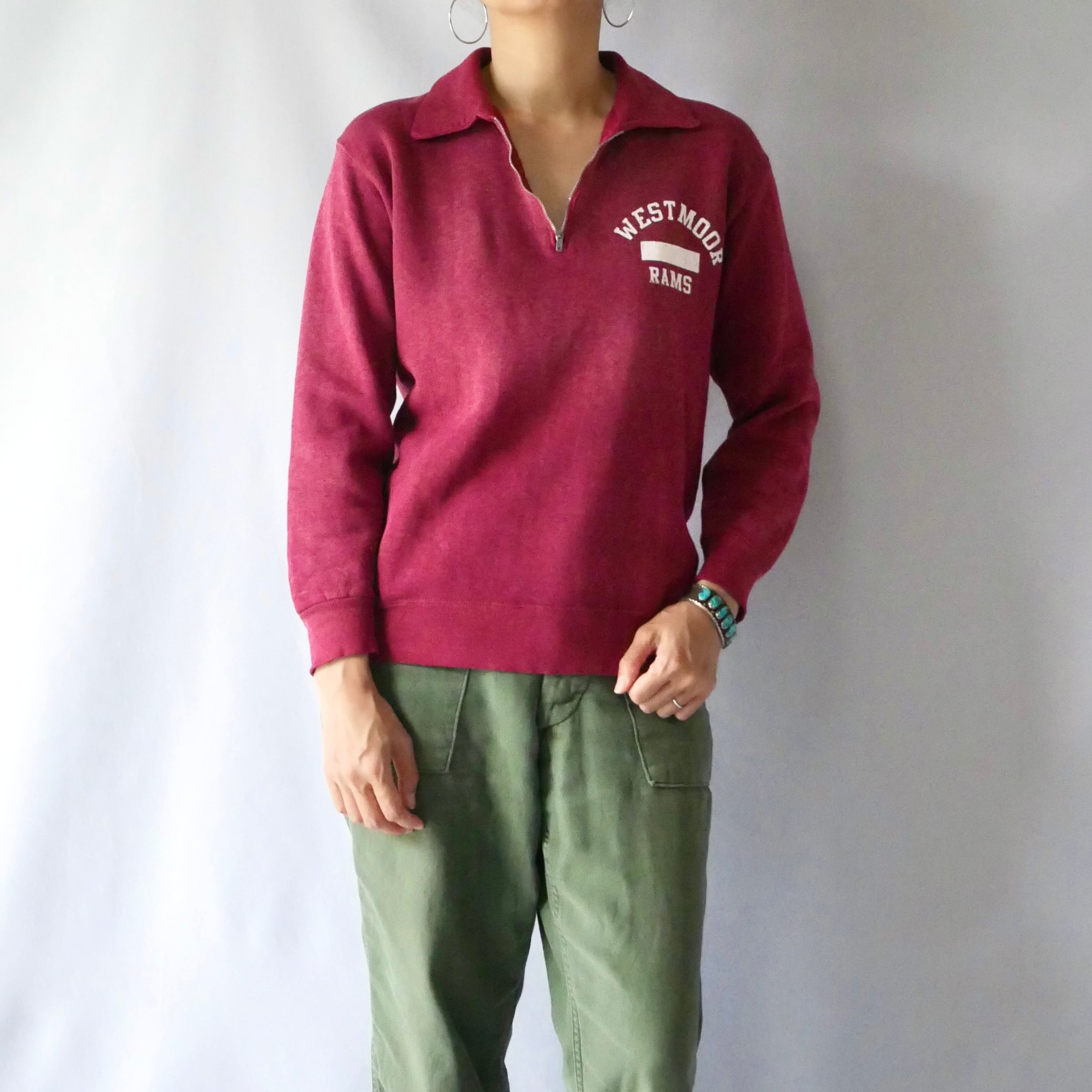 60-70s vintage halfzip sweat ヴィンテージ エンジ ハーフジップ