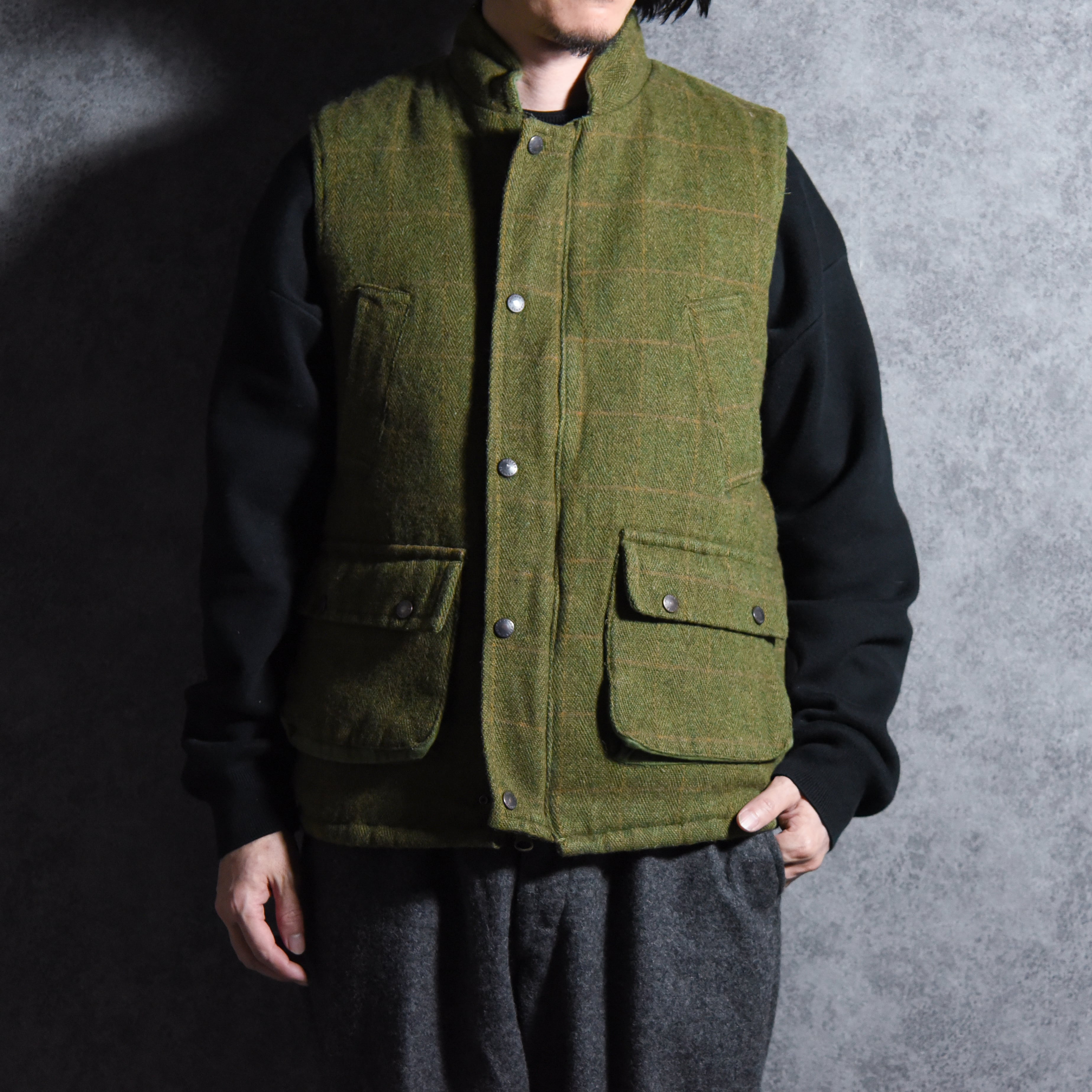 90s WALKER AND HAWKES Tweed Hunting Vest イギリス製 ツィード